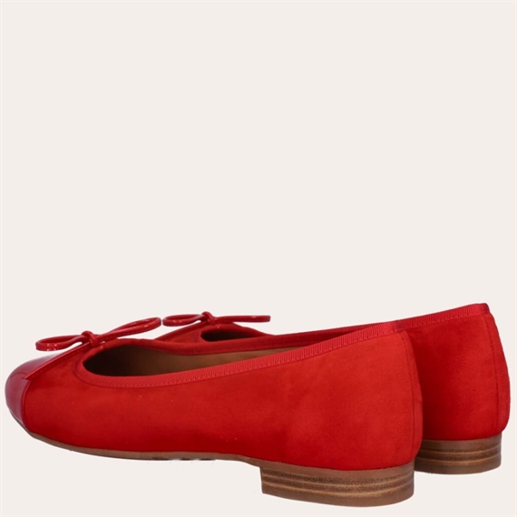 Billi Bi A6021 Ballerina Sko, Red Patent & Suede